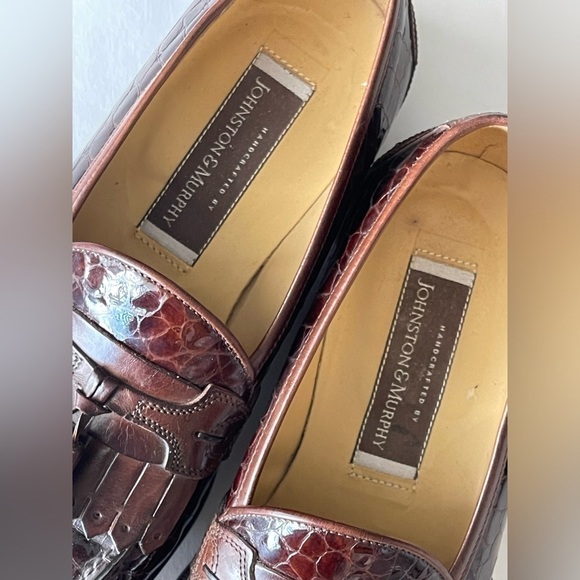 Johnston & Murphy Italian Leather Mens Dress Shoes with Tassel size 9.5 - Picture 2 of 9